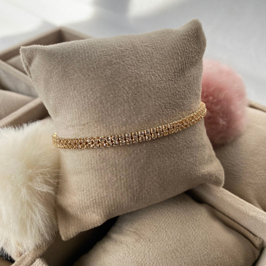 Dainty Double Row Crystal Tennis Bracelet