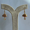 Intricate Gold Square Jhumka Stone Earrings