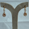 Gold Halo Teardrop Yellow Crystal Drop Earrings