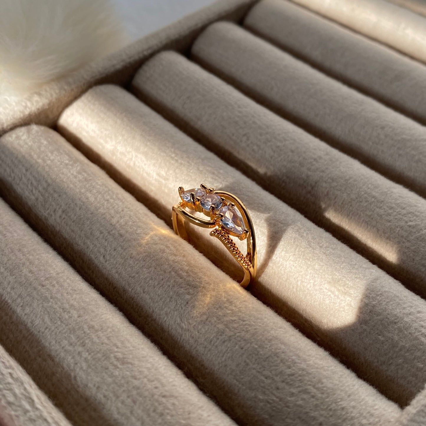 Elegant Gold Plated Ruby Stone Ring for Women