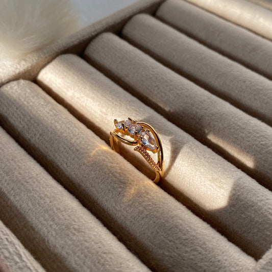 Elegant Gold Plated Ruby Stone Ring for Women