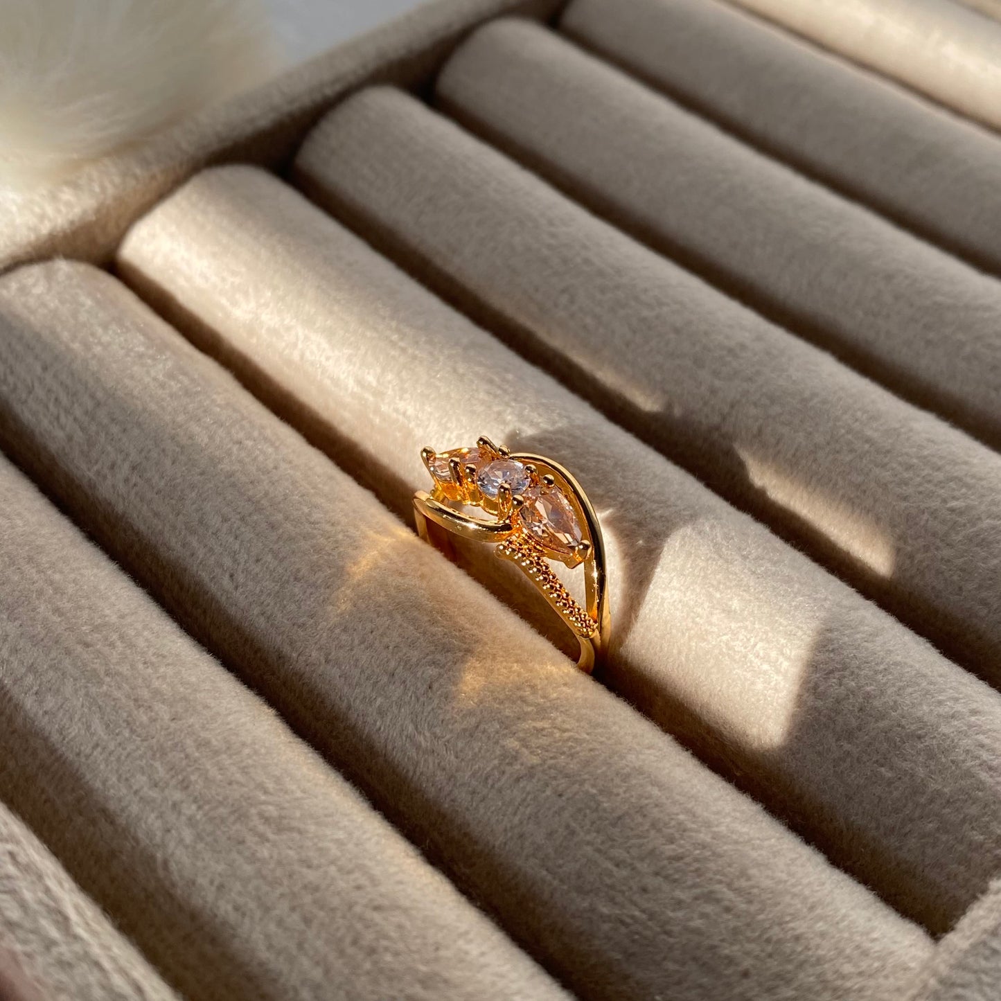 Elegant Gold Plated Ruby Stone Ring for Women