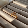 Dainty Floral Crystal Gold Plated Rings for Women