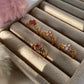 Gold Plated Floral Crystal Statement Rings for Women