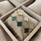 Gold Plated Four-Leaf Clover Bracelet for Women