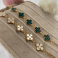 Gold Plated Four-Leaf Clover Bracelet for Women