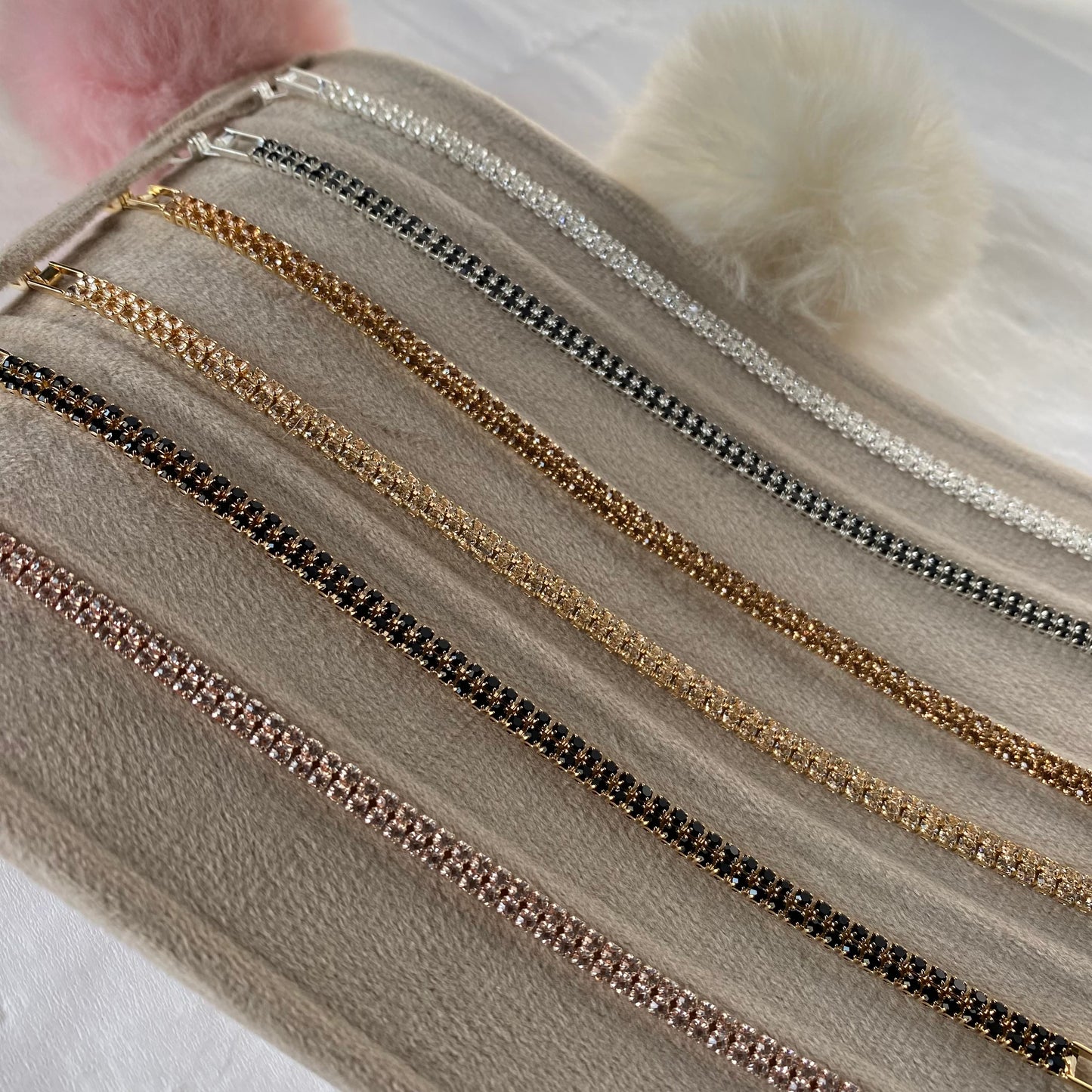 Dainty Double Row Crystal Tennis Bracelet
