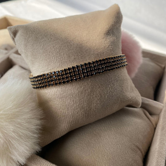 Triple Row Crystal Glamour Tennis Bracelet