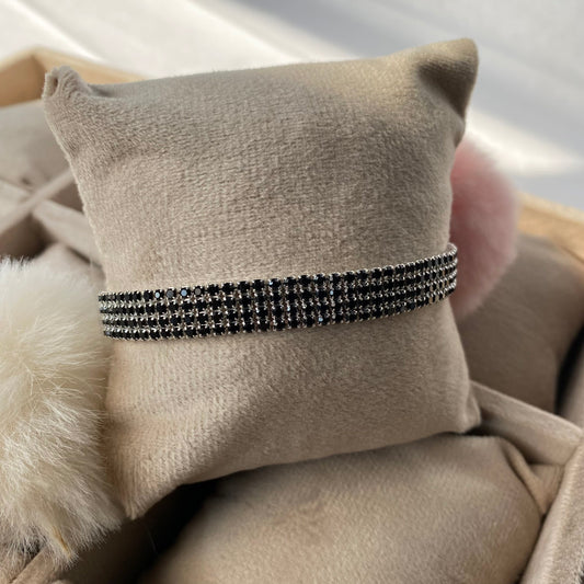 Triple Row Crystal Glamour Tennis Bracelet