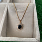 Royal Gold Plated Onyx Black Halo Necklace