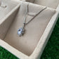 Royal Silver Plated Aquamarine Crystal Necklace