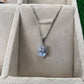 Royal Silver Plated Aquamarine Crystal Necklace