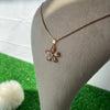 Rose Gold Baguette Crystal Flower Necklace