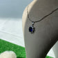 Royal Silver Plated Sapphire Blue Halo Necklace