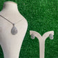 Elegant Silver Crystal Teardrop Necklace Earrings Set