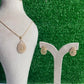 Zircon Teardrop Pendant Necklace And Earrings Set