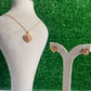 Heart Red Crystal Pendant Necklace And Earrings Set