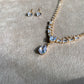 Luxury Crystal Floral Crystal Halo Pendant Jewelry Set