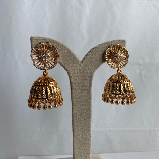 Floral Stud Traditional Bell Jhumka Earrings