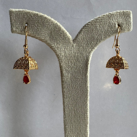 Elegant Square Filigree Jhumka Drop Earrings