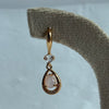 Gold Halo Teardrop White Stone Drop Earrings