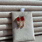 Ruby Square Stone Geometric Drop Earrings