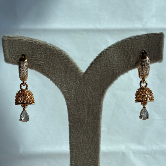 Exquisite Stone Studded Small Bali Jhumki